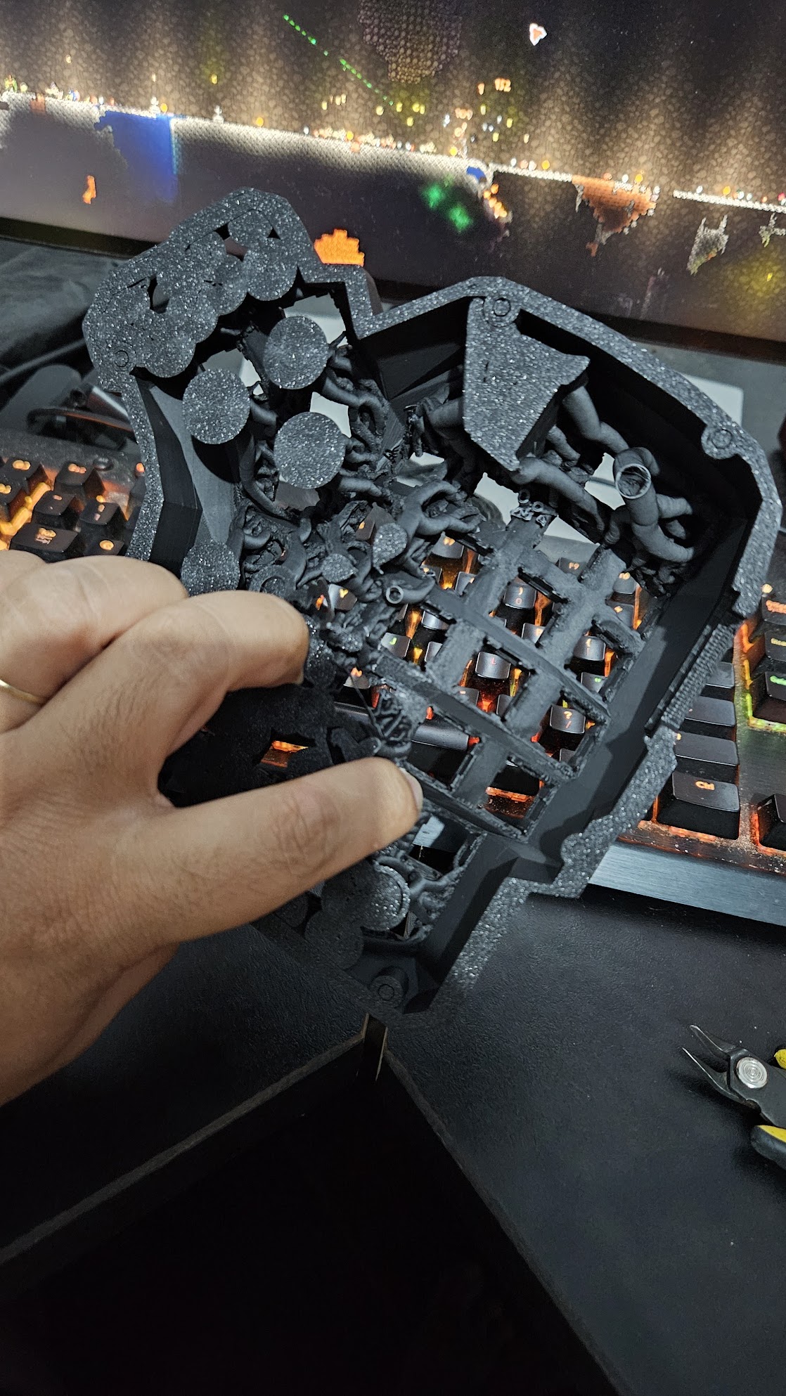 Support material still inside