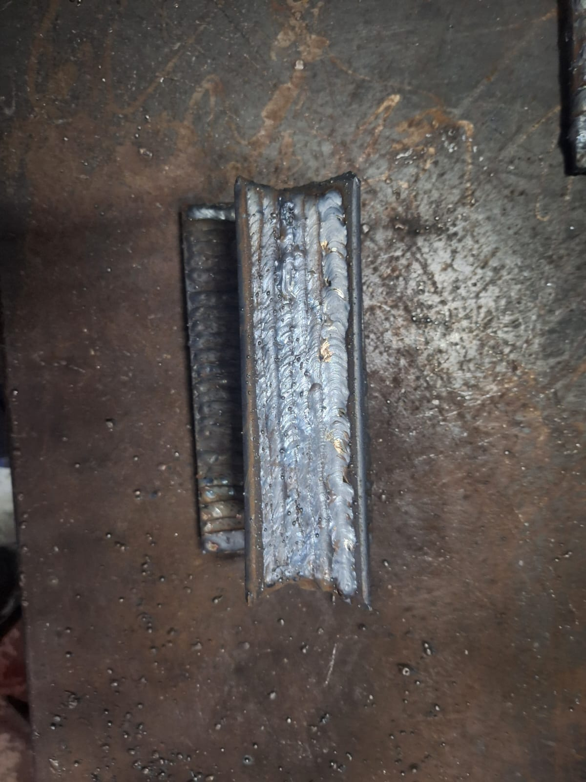 Completed groove weld